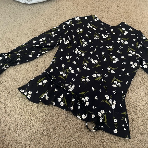 Reformation Jam Floral Wrap Tie Top Size L Womens - Picture 12 of 12